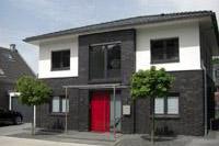 Moderne Stadtvilla Haustyp Haltern am See, Putz- Klinker Fassade, farbige Fenster, Erdwrme, 2 Vollgeschosse, NRW
