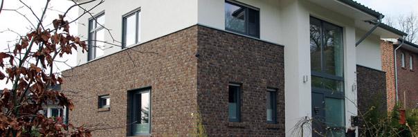 Moderne Stadtvilla mit Pultdach, 2 Vollgeschosse - Haustyp Mlheim an der Ruhr - NRW, modernes Massivhaus - modernes Architektenhaus - modernes Haus bauen - moderne Einfamilienhuser - zwo ARCHITEKTEN